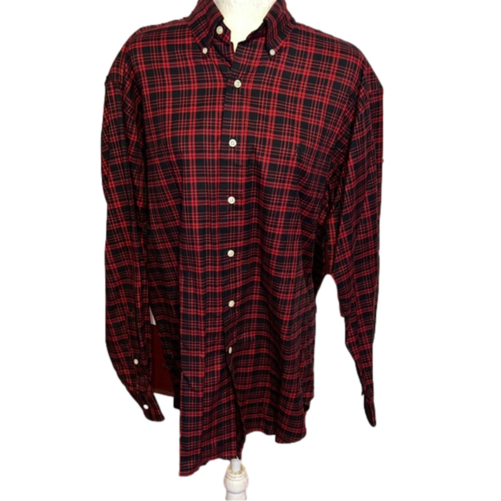 Men’s Ralph Lauren Blake 2-Ply Cotton Long Sleeve Button Plaid Shirt M